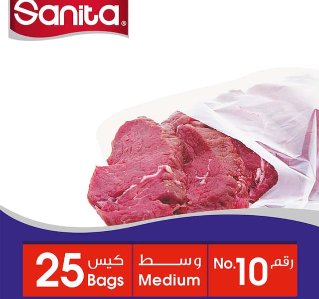 Sanita Food Storage Bags Medium No 10 Size 40 X 26cm 25 Pcs