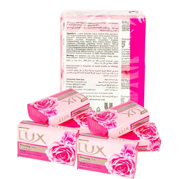 Lux Glowing Skin Rose Bar Soap Value Pack 6x120g