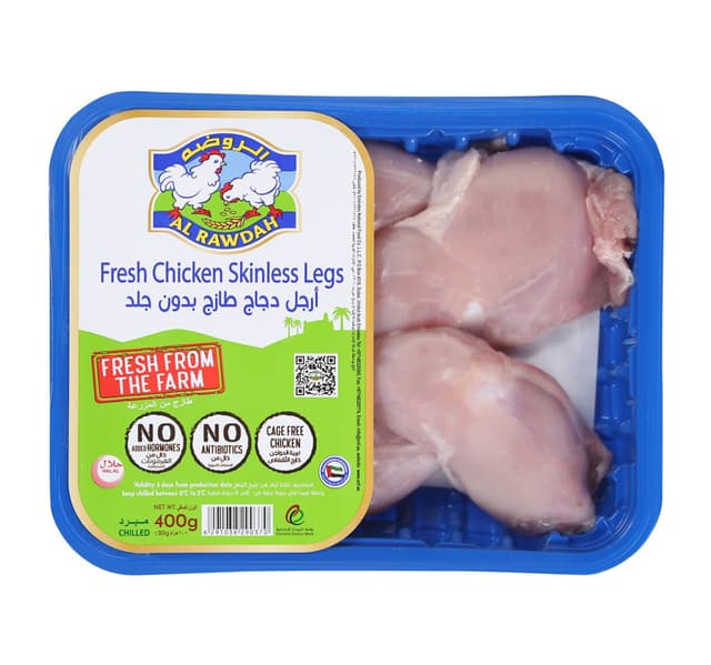 Al Rawdah Fresh Chicken Whole Legs Skinless 400 G