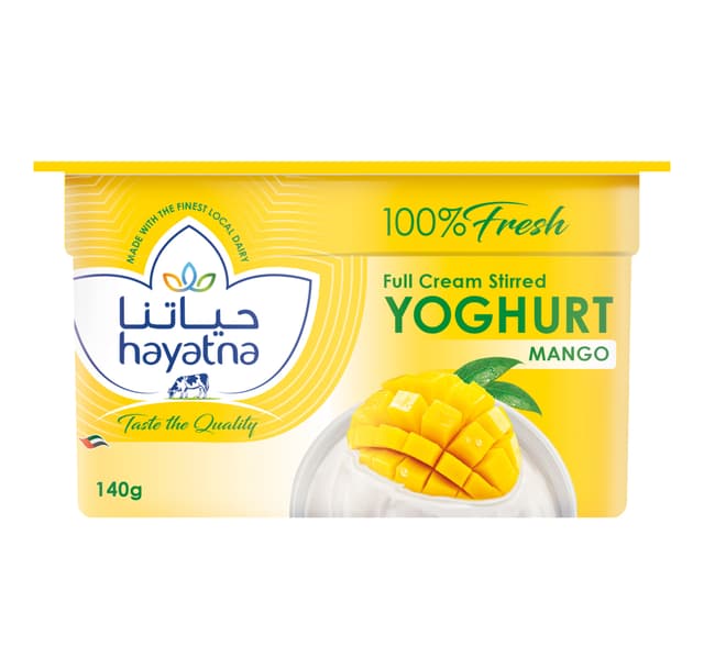 Hayatna Full Cream Stirred Mango Yoghurt 140 G