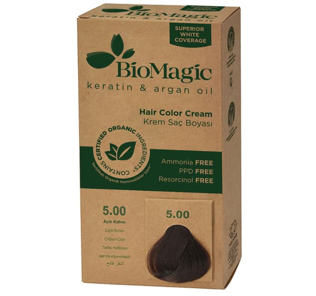 Bio Magic Keratin Argan Oil Hair Color Cream Light Brown 5 00 1 Pkt