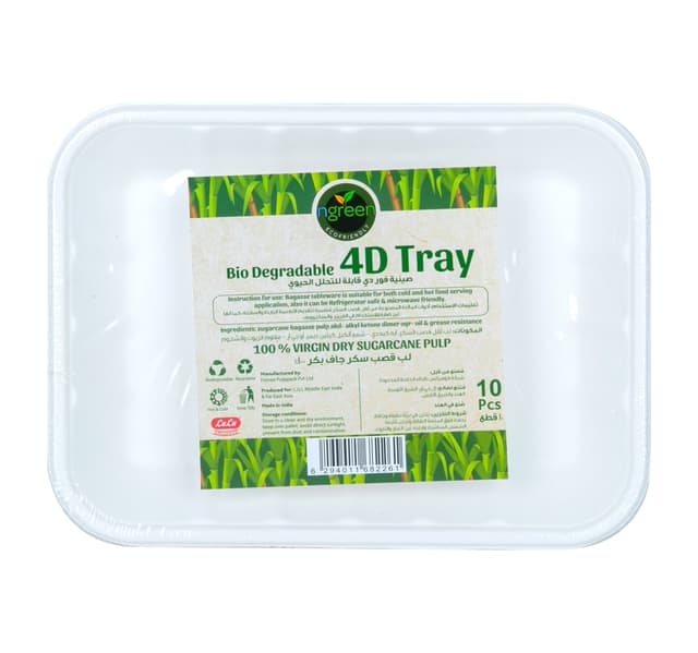 Ngreen Bio Degradable 4d Tray 10 Pcs