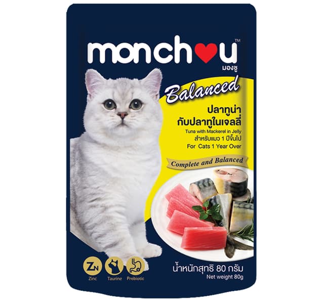 Monchou Catfood Tuna With Mackerel In Jelly For 1 Year Over 80 G