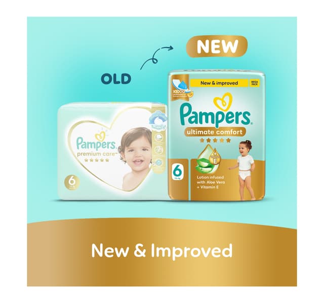 Pampers Ultimate Comfort Taped Diapers Size 6 Mega Pack