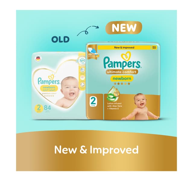 Pampers Ultimate Comfort Taped Diapers Size 2 3 8kg Giant Pack 108 Pcs