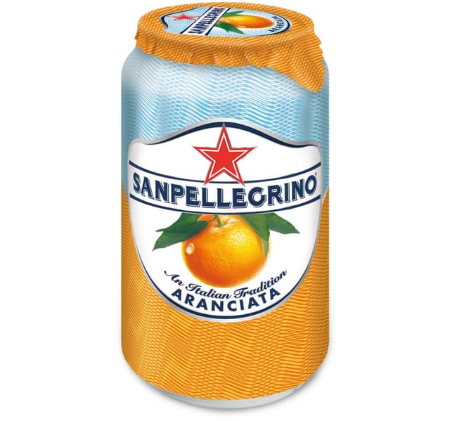 San Pellegrino Sparkling Fruit Beverage Aranciata Orange Can 330 Ml
