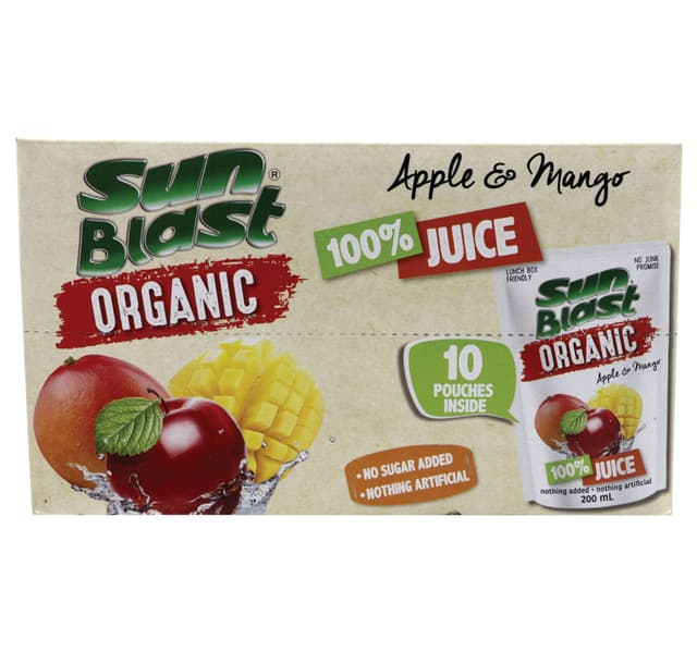 Sun Blast Organic Apple Mango Juice 200 Ml