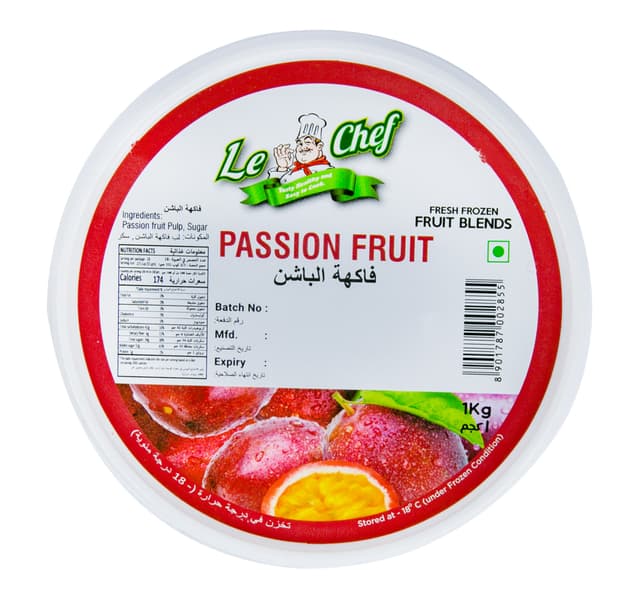 Le Chef Fresh Frozen Fruit Blends Passion Fruit 1 Kg