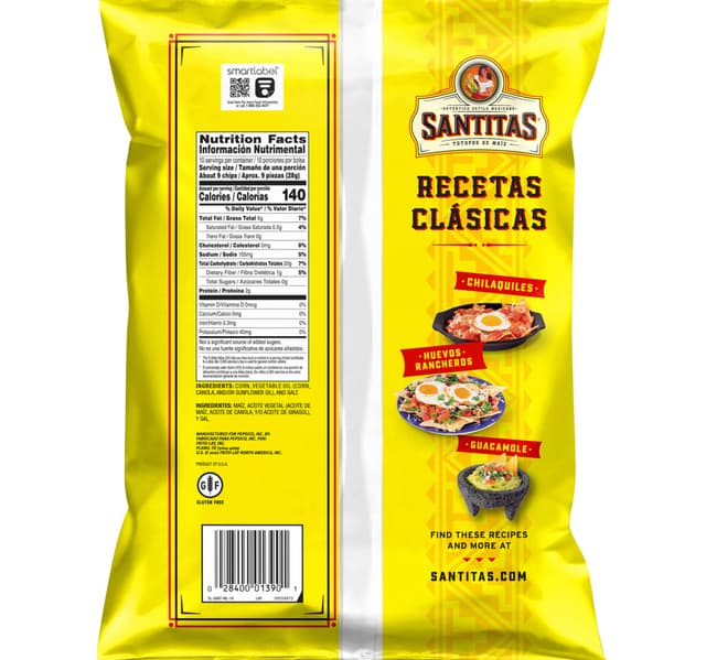 Santitas Yellow Corn Tortilla Chips 2835 G