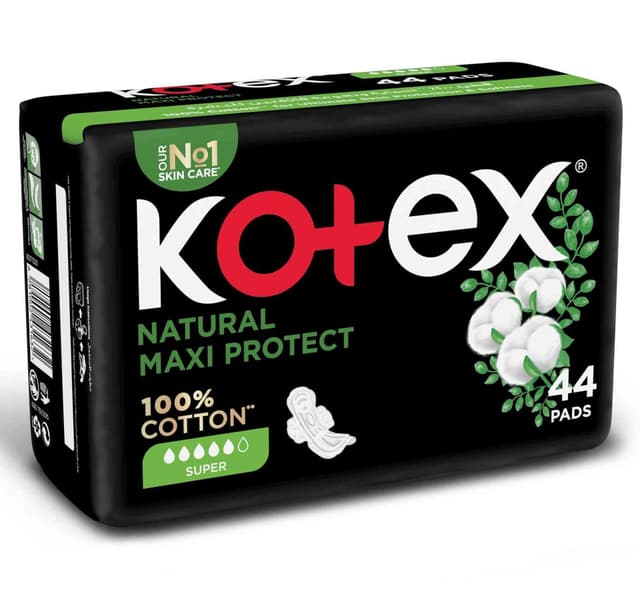 Kotex Natural Maxi Protect Thick 100 Cotton Pad Super Size With Wings 44