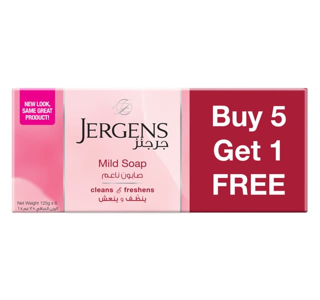 Jergens Pure Natural Mild Soap 6 X 125 G