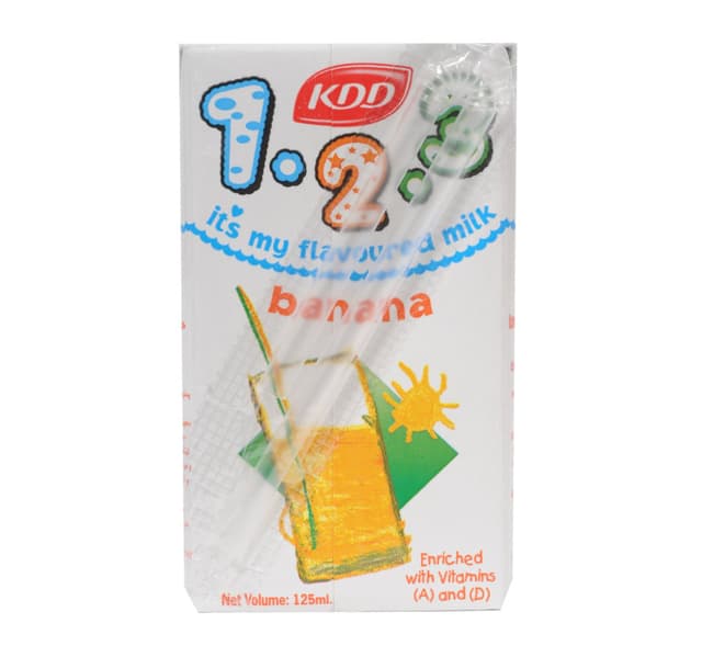 Kdd 123 Banana Flavoured Long Life Low Fat Milk 6 125 Ml