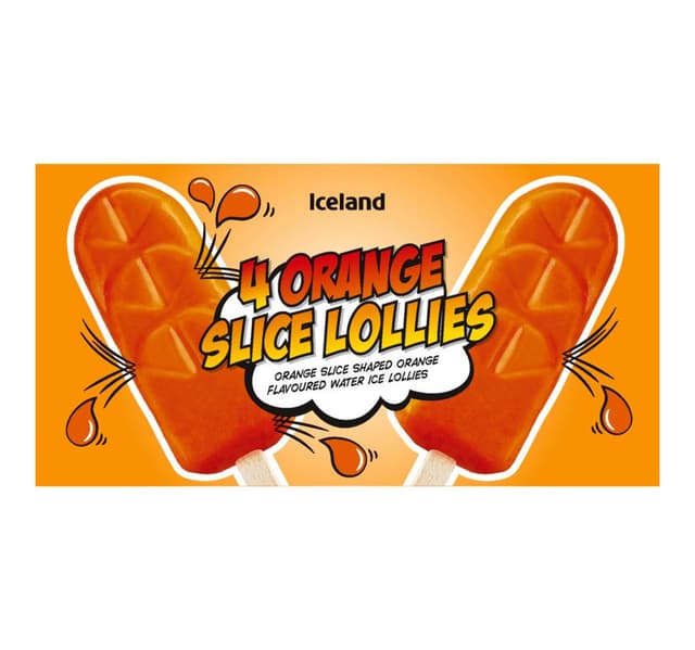 Iceland Orange Slice Lollies 4 X 60 Ml