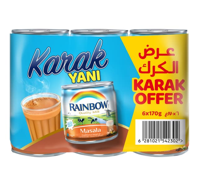 Rainbow Masala Evaporated Milk Value Pack 6 X 170 G