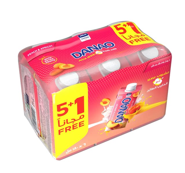 Danao No Added Sugar Peach Apricot Juice Drink With Milk 180 Ml 51