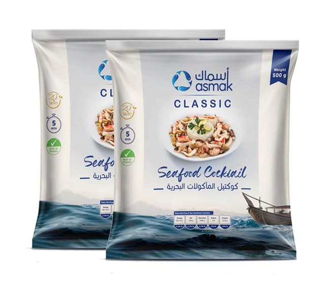 أسماك كوكتيل مأكولات بحرية، 2x500g