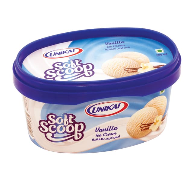 Unikai Soft Scoop Ice Cream Vanilla 500 Ml