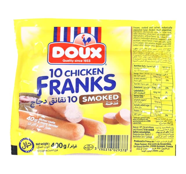 Doux Chicken Franks Smoked 400 G