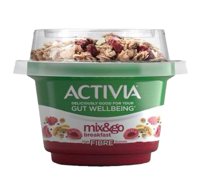 Activia Mix Go Yogurt Raspberry Chia Granola Value Pack 3 X 150 G