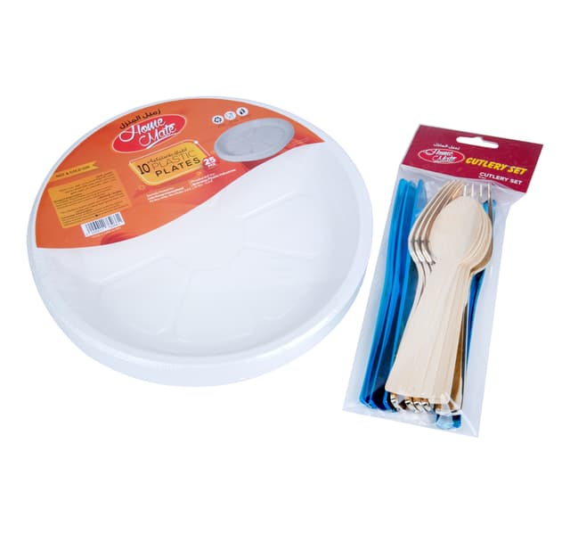 Home Mate 10 Plastic Plates 25 Pcs Offer