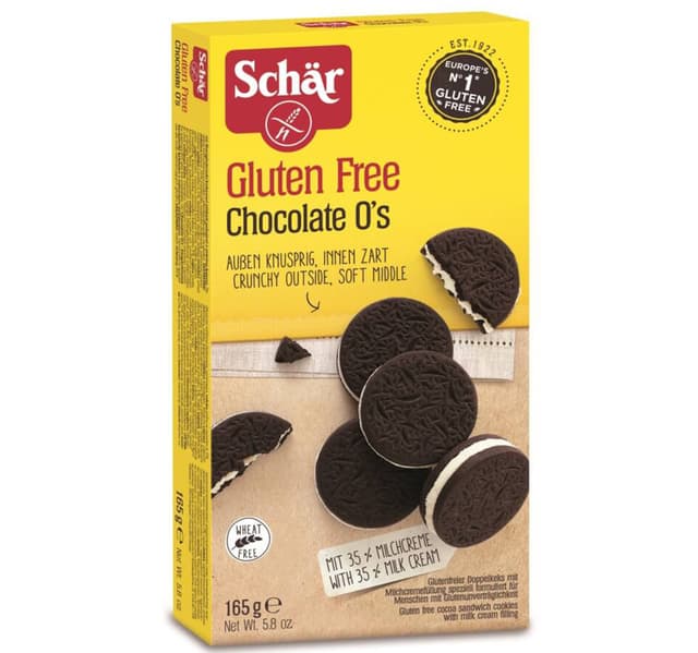 Schar Gluten Free Chocolate Cookies Biscuit With Milk Cream 165 G