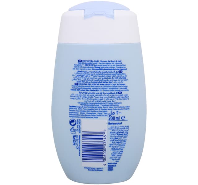 Nivea Baby Shower Gel Body Hair 200 Ml