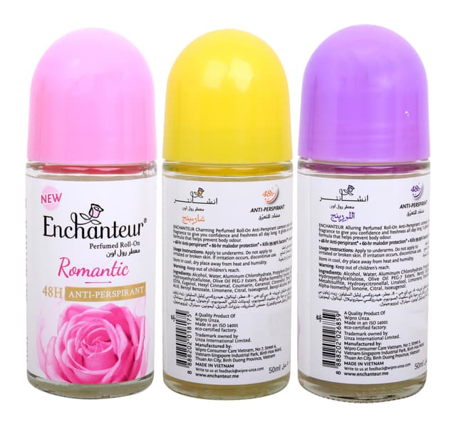 Enchanteur Perfumed Anti Perspirant Deo Roll On Assorted 3 X 50 Ml