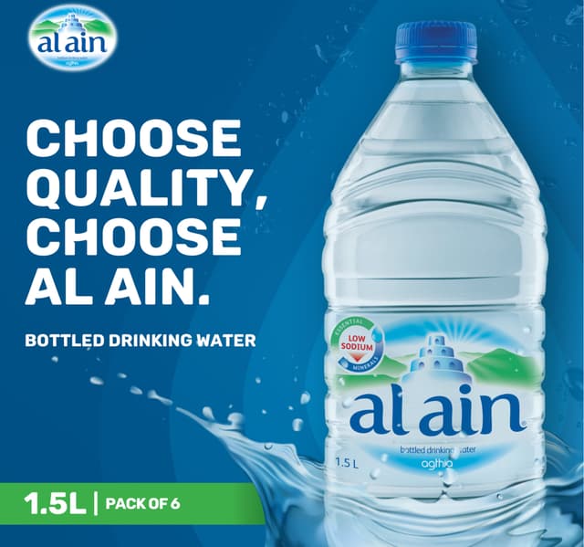 Al Ain Bottled Drinking Water Low Sodium Value Pack 6 15 Litres