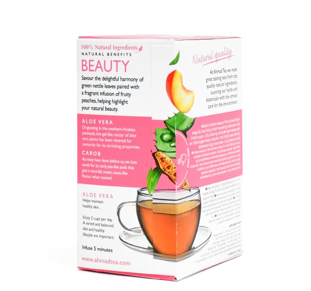 Ahmad Tea Beauty Peach Carob Rose Petals 20 Teabags