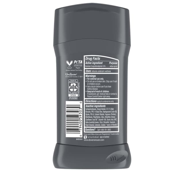 Dove Men+Care Antiperspirant Deodorant Stick Stain Defense Clean Scent