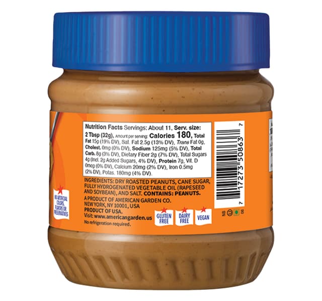 American Garden Vegan Gluten Free Crunchy Peanut Butter 340 G