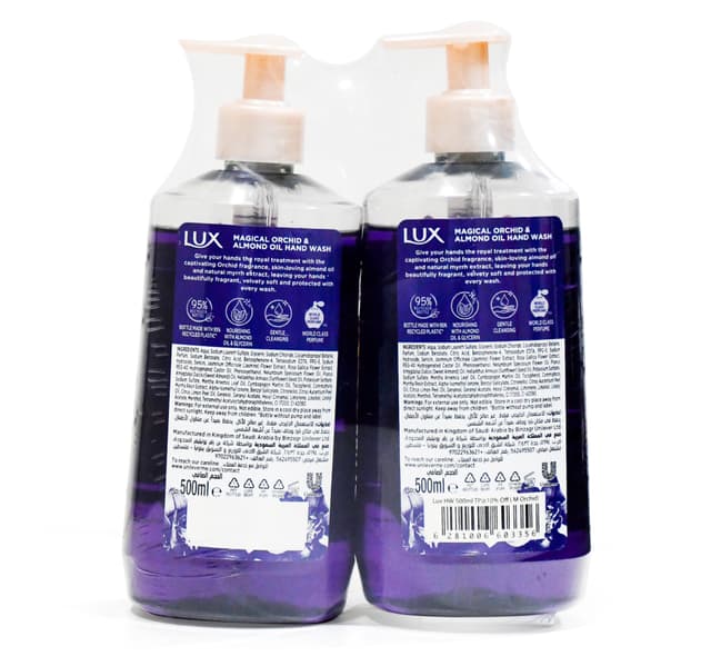 Lux Magical Orchid Almond Oil Perfumed Hand Wash Value Pack 2 X 500 Ml