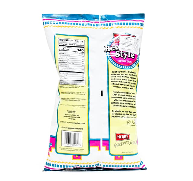Herr S Restaurant Style White Corn Tortilla Chips 255 G