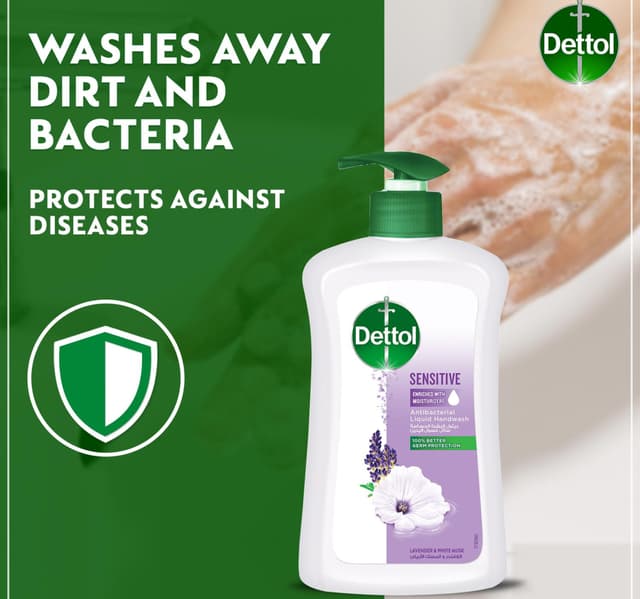Dettol Sensitive Liquid Handwash Pump Lavender White Musk Scent 400 Ml
