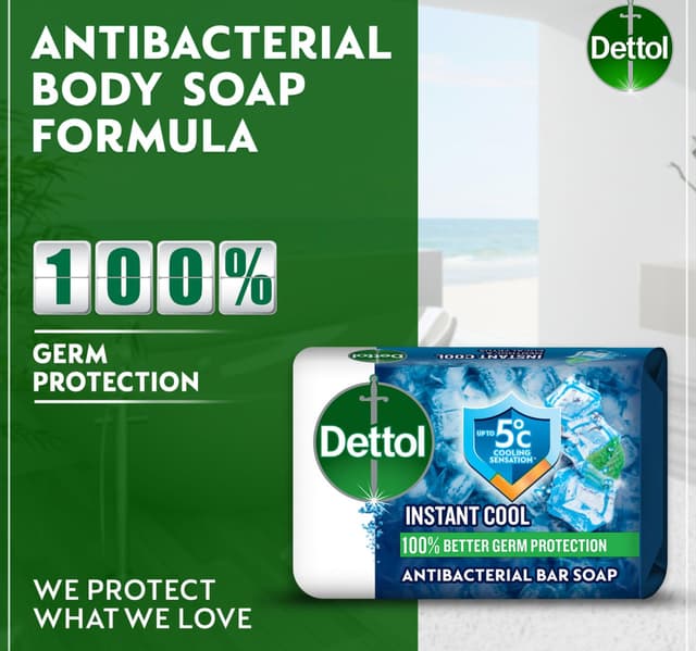 Dettol Cool Bar Soap Menthol Eucalyptus Scent 4 X 120 G