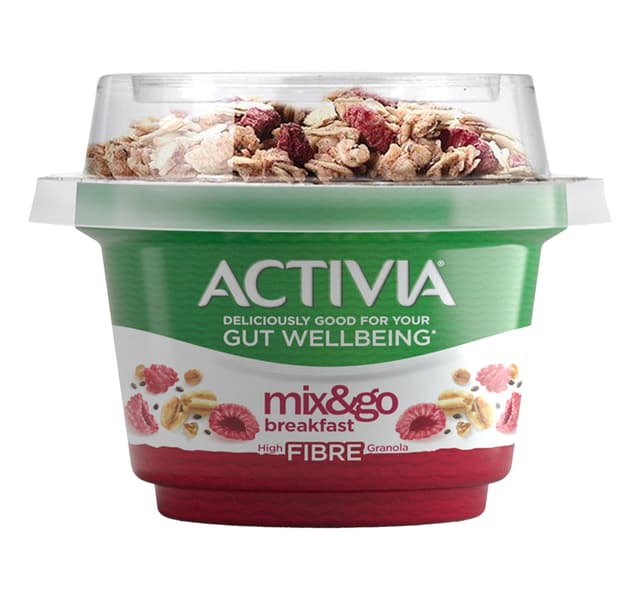 Activia Mix Go Breakfast Raspberry Chia Granola Yogurt 150 G