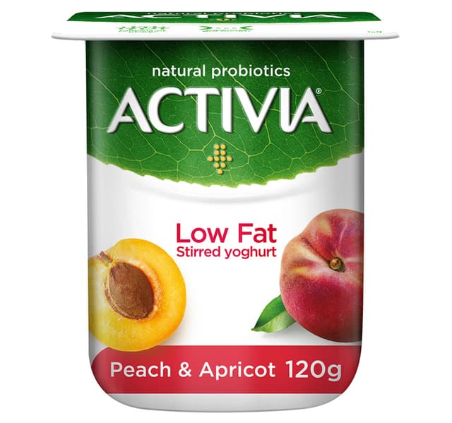 Activia Stirred Yoghurt Low Fat Peach Apricot 120 G