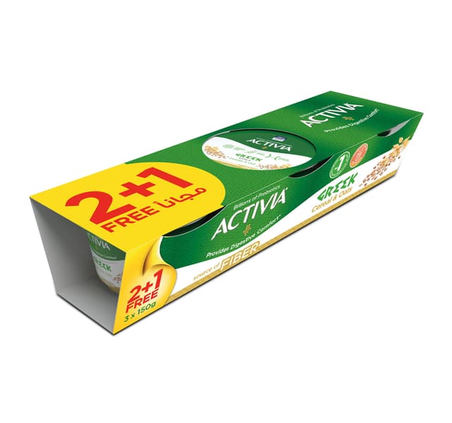 Activia Greek Cereal Oats Dessert Value Pack 3 X 150 G