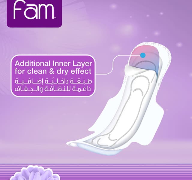 Fam Extra Thin Night Feminine Pads With Wings 7 Pcs