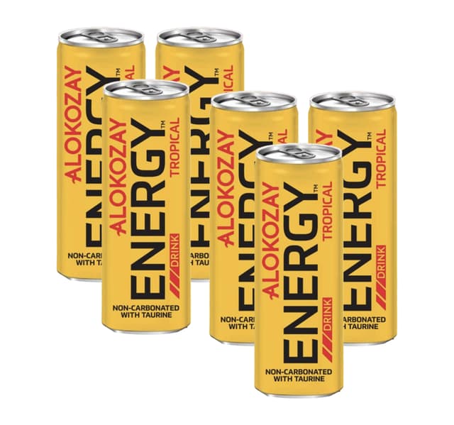 Alokozay Non Carbonated With Taurine Tropical Energy Drink Can 250 Ml