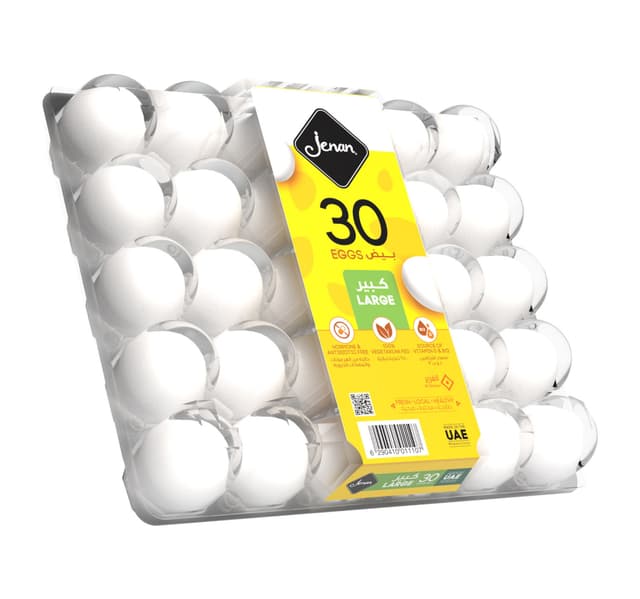 Jenan White Eggs Large 30 Pcs
