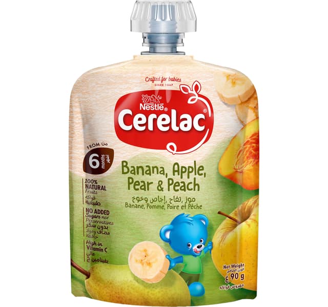 Nestle Cerelac Banana Apple Pear Peach Fruit Puree From 6 Months