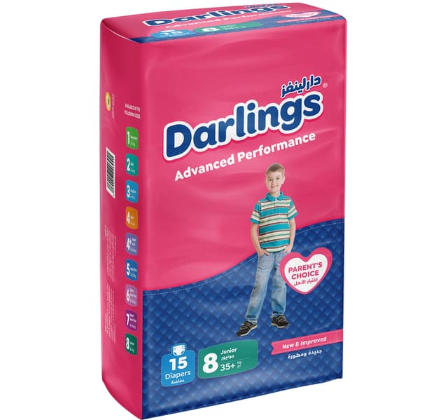 Darlings Advanced Performance Diapers Size 8 Junior 35 Kg 15 Pcs