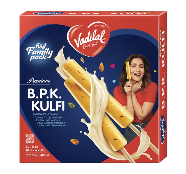Vadilal B.P.K. Kulfi (Badam Pista Kesar) Ice Cream 480 ml