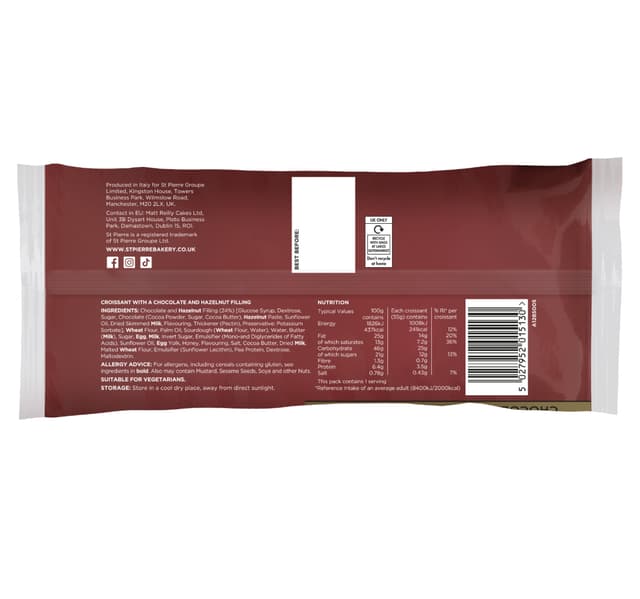 St Pierre Chocolate Filled Croissant 55 G