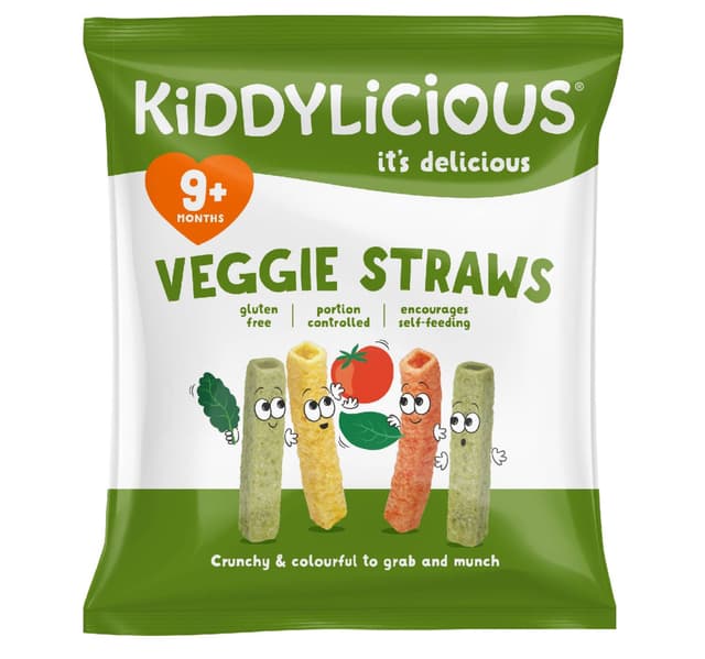 Kiddylicious Veggie Straws Healthy Finger Food Snack Suitable For 9 Months Babies 12 G