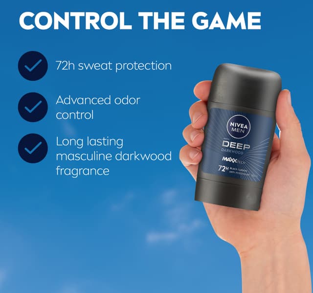 Nivea Men Deep Maxxtech Darkwood Stick With Black Carbon 72h Odor Sweat Protection