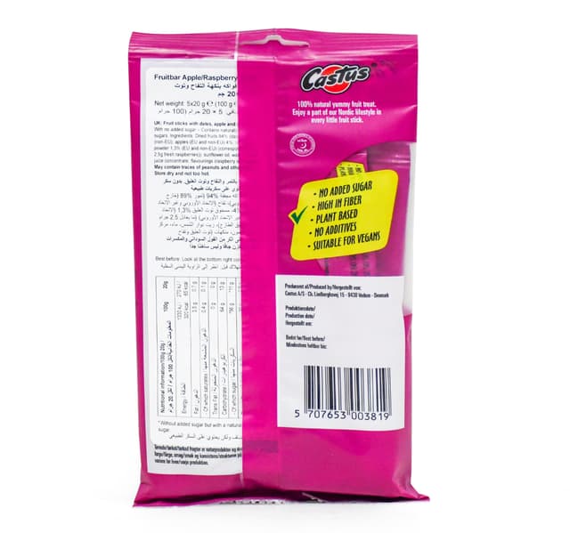 Castus Fruit Sticks Apple Raspberry Date 5 X 20 G