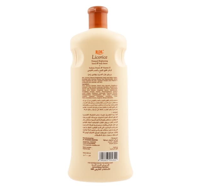 Rdl Hand Body Lotion Licorice Extract 600 Ml