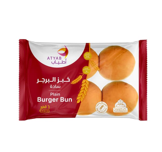 Atyab Plain Burger Bun 6 Pcs